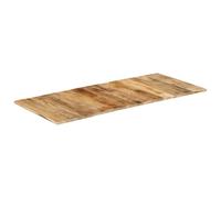 Qnhdfrt Plateau de table en bois de manguier massif 140 x 60 cm 15-16 mm poli lasuré rustique moderne adapté pour cuisine, salle à manger, bureau, balcon, jardin