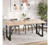 Qnhdfrt Plateau de table en pin massif 200 x 100 x 2 5 cm - Design rustique - Nettoyage facile - Utilisation polyvalente pour table à manger, cuisine et extérieur