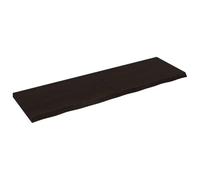 Qnhdfrt Plateau de table marron foncé 200 x 60 x (2-6) cm en chêne massif avec bord naturel et fonction pliante, plan de travail de cuisine robuste et table à manger pour salon, salle à manger, bureau