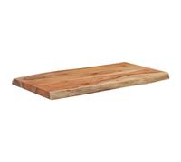 Qnhdfrt Plateau de table rectangulaire 70 x 40 x 2,5 cm en bois d'acacia massif avec bord d'arbre - Plateau de cuisine durable - Aspect rustique moderne - Pour table de bar, table d'appoint, table