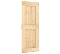 Qnhdfrt Porte Coulissante d'Intérieur en Bois de Pin Massif et Acier Noir, Kit Complet avec Rail 152,5 cm et Porte 80 x 210 cm, Gamme Narvik pour Séparation de Pièce