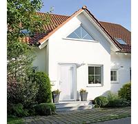 Qnhdfrt Porte d'entrée blanche 108 x 208 cm - Porte avec cadre en PVC 70 mm - Verrouillage de la tête champignon à 5 points - Renfort en acier - Porte d'entrée anti-effraction pour maison et entrée