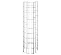 Qnhdfrt Poteau à Gabion Circulaire en Acier Galvanisé Ø30x100 cm - Cage Métallique Ronde pour Clôture de Jardin, Bordure de Fleurs, Décoration de Terrasse, Support de Plantes Extérieur