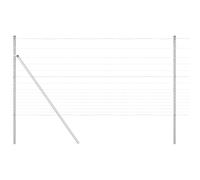 Qnhdfrt Poteau de Clôture Rectangulaire en Acier Galvanisé 25x1,2 m - Piquet de Barrière Métallique Robuste pour Clôturer le Jardin, Aménager la Terrasse et Délimiter les Espaces Extérieurs