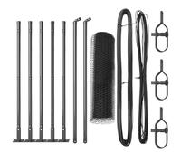 Qnhdfrt Poteaux de Clôture de Jardin en Acier Gris 1000x40 cm - Kit Clôture Extérieure Moderne pour Délimitation Terrain et Sécurité Animaux - Inclus 20 Poteaux en Béton