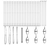 Qnhdfrt Powder-Coated Steel Garden Fence Kit, Silver, 50x1.4m