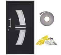 Qnhdfrt PVC Aluminum Front Door, 88x200cm Left Inswing, Anthracite White