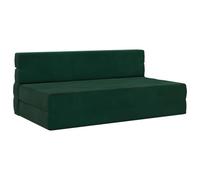 Qnhdfrt Queen Velvet Folding Sofa Bed, 6-inch Convertible Mattress, Green