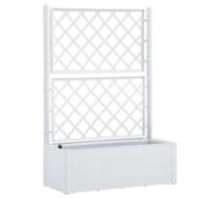Qnhdfrt Raised Garden Bed with Trellis, Self-Watering Planter Box, White