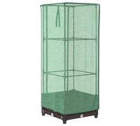 Qnhdfrt Raised Planter with Mini Greenhouse Cover, Brown Rattan Look