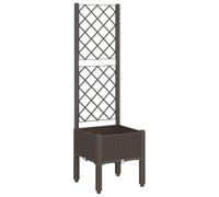 Qnhdfrt Rattan Style Planter Box with Trellis, Brown, 40x40x142 cm