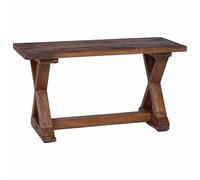 Qnhdfrt Reclaimed Solid Wood Dining Bench with Cross Legs, Natural