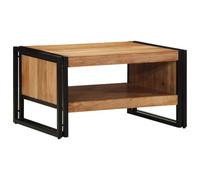 Qnhdfrt Rectangular Acacia Wood and Iron Industrial Coffee Table