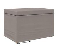 Qnhdfrt Rectangular Backless Fabric Ottoman Stool, Taupe