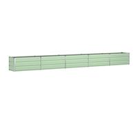 Qnhdfrt Rectangular Galvanized Steel Raised Garden Bed, Pastel Green