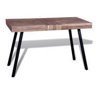 Qnhdfrt Rectangular Recycled Teak Wood and Iron Coffee Table