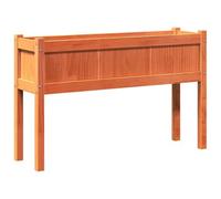 Qnhdfrt Rectangular Solid Pine Wood Raised Planter Box, Brown