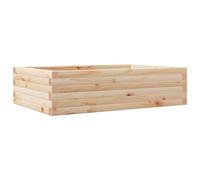 Qnhdfrt Rectangular Untreated Pine Wood Raised Garden Bed | Measures 90x60x23 cm with an open-bottom design, ideal for growing vegetables, herbs, and flowers in outdoor gardens.