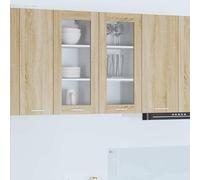 Qnhdfrt Riga - Lot de 2 armoires suspendues de cuisine - Chêne Sonoma - 40 x 31 x 80 cm - Montage mural - Design moderne - Grand espace de rangement durable - Pour cuisine, couloir, salon