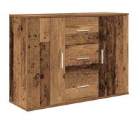Qnhdfrt Rustic Brown Wood and Metal Buffet Cabinet with Doors