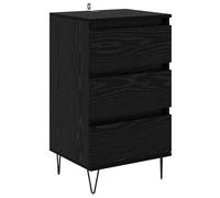 Qnhdfrt Rustic Wood and Metal Sideboard Cabinet with Drawer, Black Oak