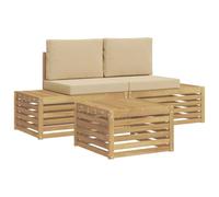 Qnhdfrt Salon de Jardin 4 Pièces en Bois d'Acacia Massif pour Terrasse | Mobilier modulaire extérieur 4 éléments en acacia robuste, idéal pour moments conviviaux sur balcons ou vérandas.