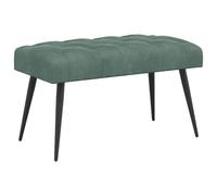 Qnhdfrt Sea Green Velvet End of Bed Bench with Metal Legs