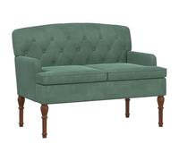 Qnhdfrt Sea Green Velvet Tufted Loveseat Sofa with Wood Legs