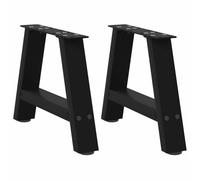 Qnhdfrt Set of 2 A-Frame Black Steel Coffee Table Legs