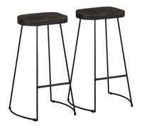Qnhdfrt Set of 2 Black Mango Wood and Metal Bar Stools