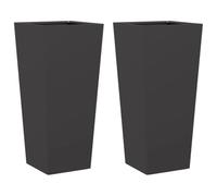 Qnhdfrt Set of 2 Black Steel Garden Planters (35x35x75 cm)