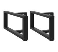 Qnhdfrt Set of 2 Black Steel T-Shaped Coffee Table Legs
