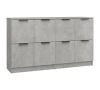Qnhdfrt Set of 2 Concrete Gray Engineered Wood Buffet Cabinets