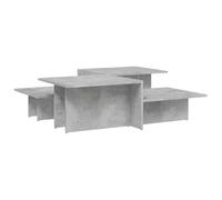 Qnhdfrt Set of 2 Concrete Gray Engineered Wood Nesting Coffee Tables