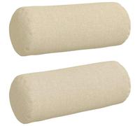 Qnhdfrt Set of 2 Cream Cylindrical Bolster Pillows with Removable Cover