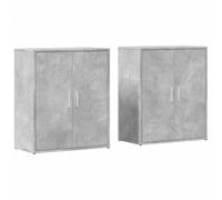 Qnhdfrt Set of 2 Engineered Wood Buffet Cabinets, Concrete Gray