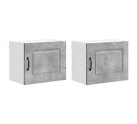 Qnhdfrt Set of 2 Engineered Wood Wall Kitchen Cabinets, Concrete Gray