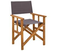 Qnhdfrt Set of 2 Folding Acacia Wood Director's Chairs, Dark Gray