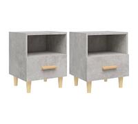 Qnhdfrt Set of 2 Gray Wood Nightstands with Drawer