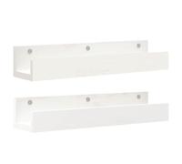 Qnhdfrt Set of 2 Solid Pine Wood Floating Wall Shelves, White