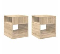 Qnhdfrt Set of 2 Sonoma Oak Engineered Wood Side Tables