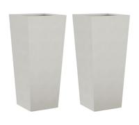 Qnhdfrt Set of 2 Stainless Steel Rectangular Planters, 35x35x75cm
