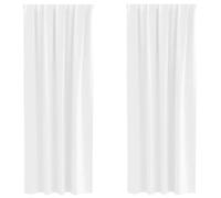Qnhdfrt Set of 2 White Blackout Curtains, 140x225 cm Polyester