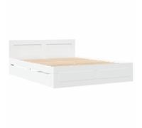 Qnhdfrt Set of 2 White Engineered Wood Bed Frames (150x200 cm)
