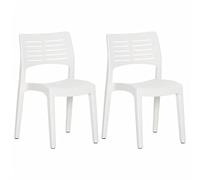 Qnhdfrt Set of 2 White Polypropylene Stackable Patio Chairs