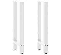 Qnhdfrt Set of 2 White Steel Square Console Table Legs, 15x29