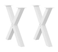Qnhdfrt Set of 2 White X-Frame Steel Table Legs