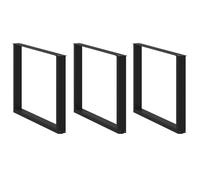 Qnhdfrt Set of 3 Black Steel U-Shaped Table Legs
