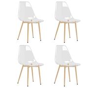 Qnhdfrt Set of 4 Clear Pet Dining Chairs with Metal Legs