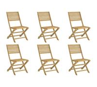 Qnhdfrt Set of 6 Solid Acacia Wood Folding Garden Chairs